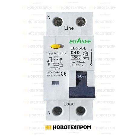 Дефектнотокова защита EBASEE 1P+N C40A 30ma