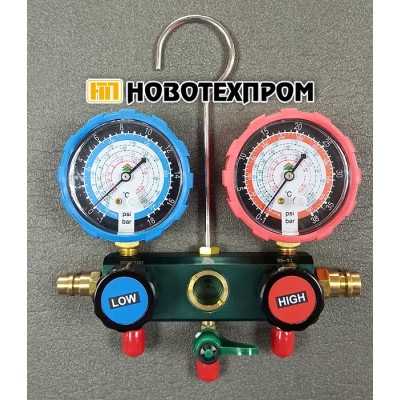 Манометричен блок HONGSEN HS-236-60 R404/R407/R22/R134 + маркучи 1.5м