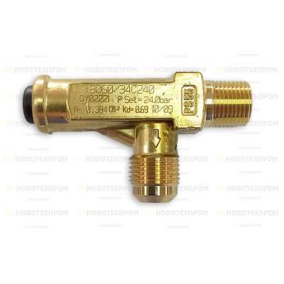 Предпазен клапан CASTEL 3060/34C240 3/8" 1/2" 24bar Предпазен клапан CASTEL 3060/34C240 3/8" 1/2" 24bar