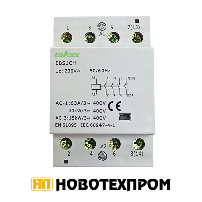 Модулен контактор EBASEE 4P 63A