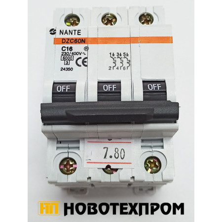 Автоматичен предпазител NANTE 16A /тройка/